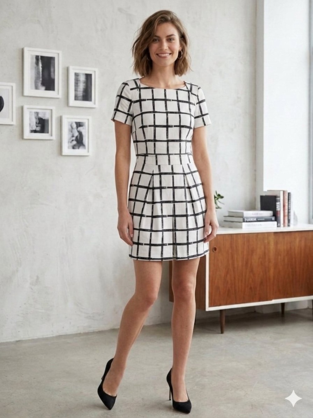 The French Connection Paint Check Richie Dress- Runs like a Small